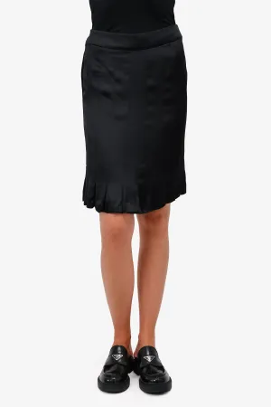 Pre-Loved Chanel™ 2005 Black Wool/Silk Pleated Skirt Size 38