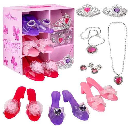 Prinzessin Schmuck, Schuhe und Tiara Set - Kinder Babykids_Dress-Up-America