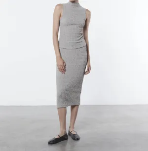 Puckered Pencil Skirt In Limestone