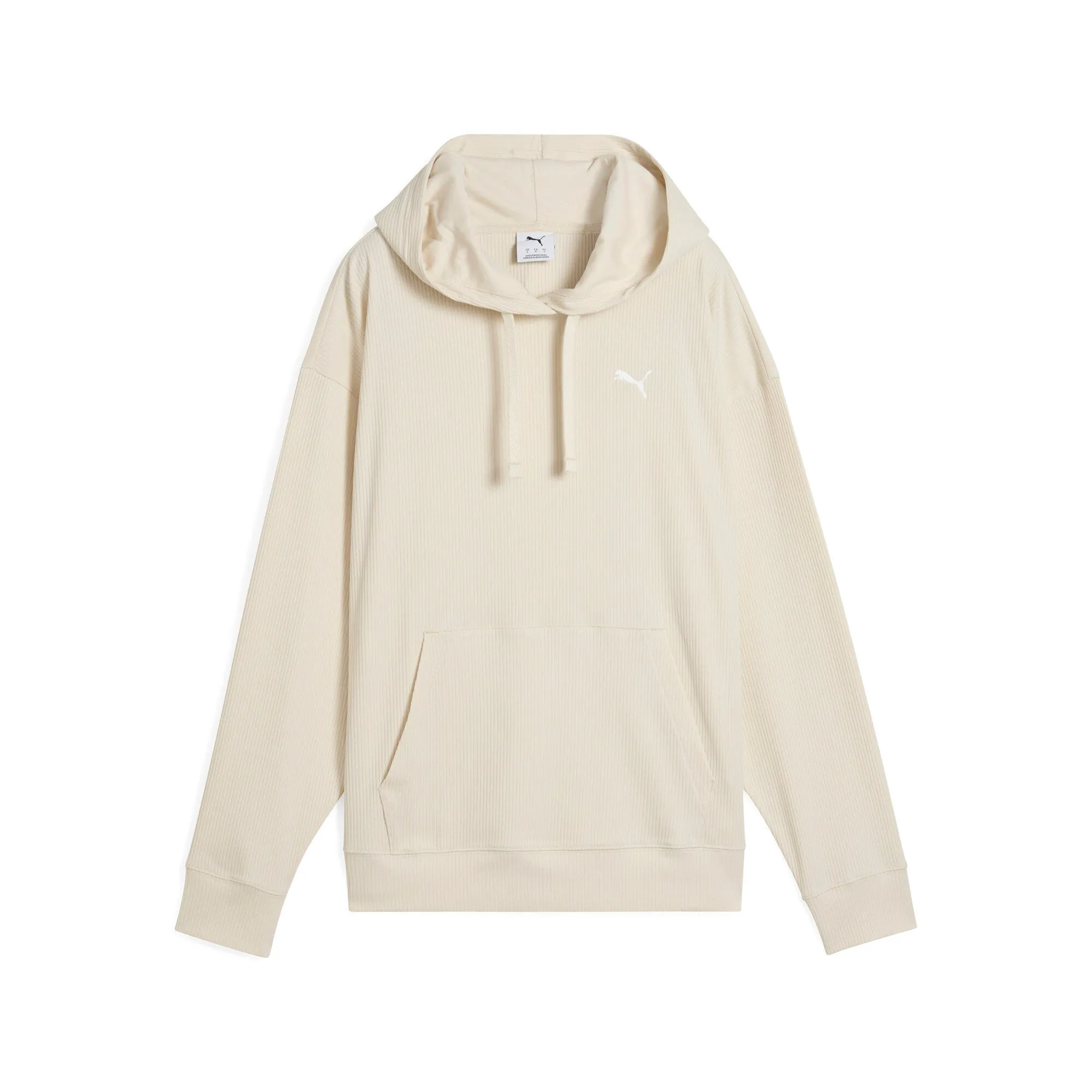PUMA Damen ESS ELEVATED Komfort-Rippenkapuzenpullover