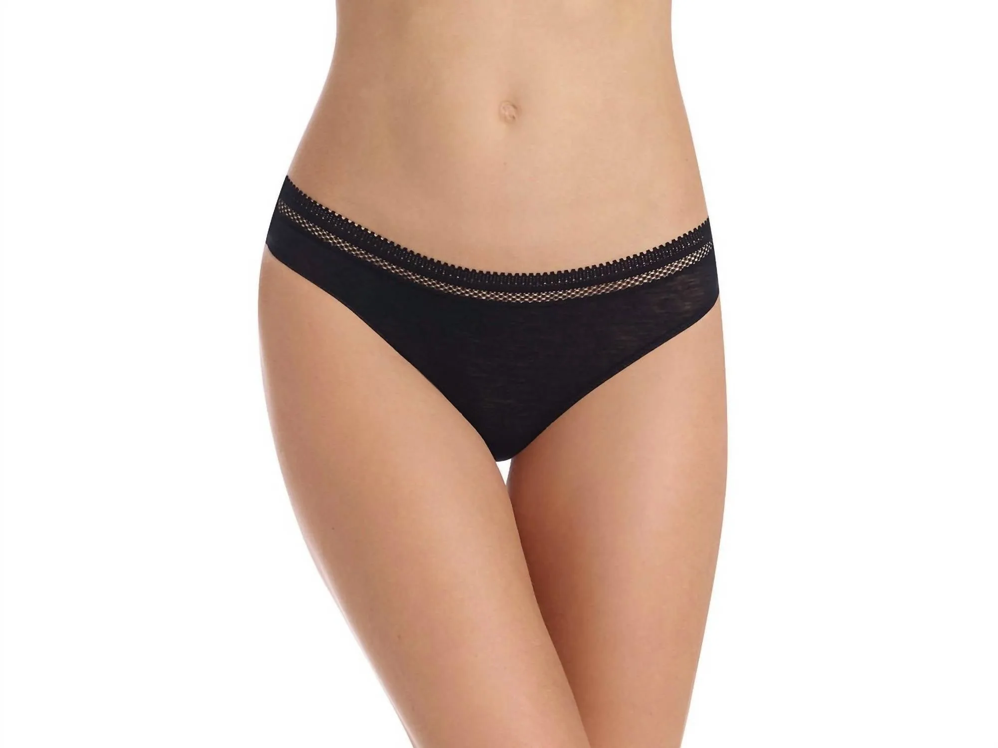 Reine Pima-Slip-Tanga in Schwarz
