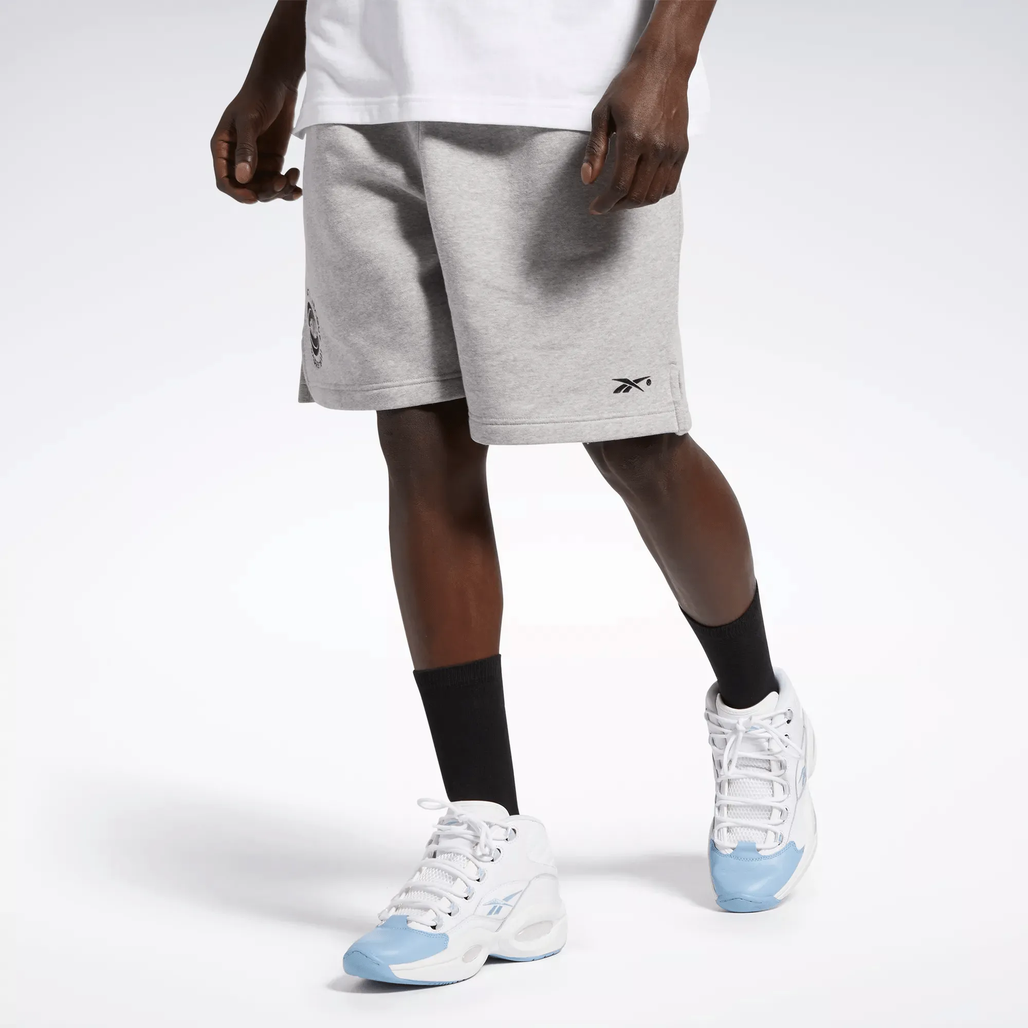 Reebok Herren Basketball City League Fleece Shorts Grau Reebok