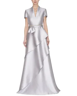 Reem Acra Ruffle Skirt Kaftan