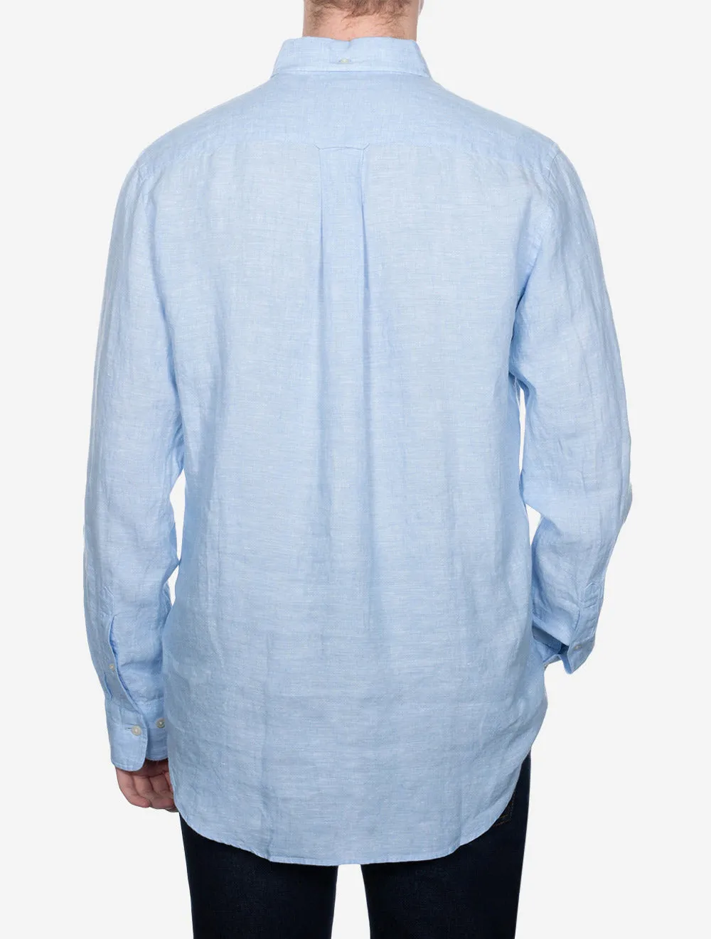 Reguläres Leinenhemd Capri Blau