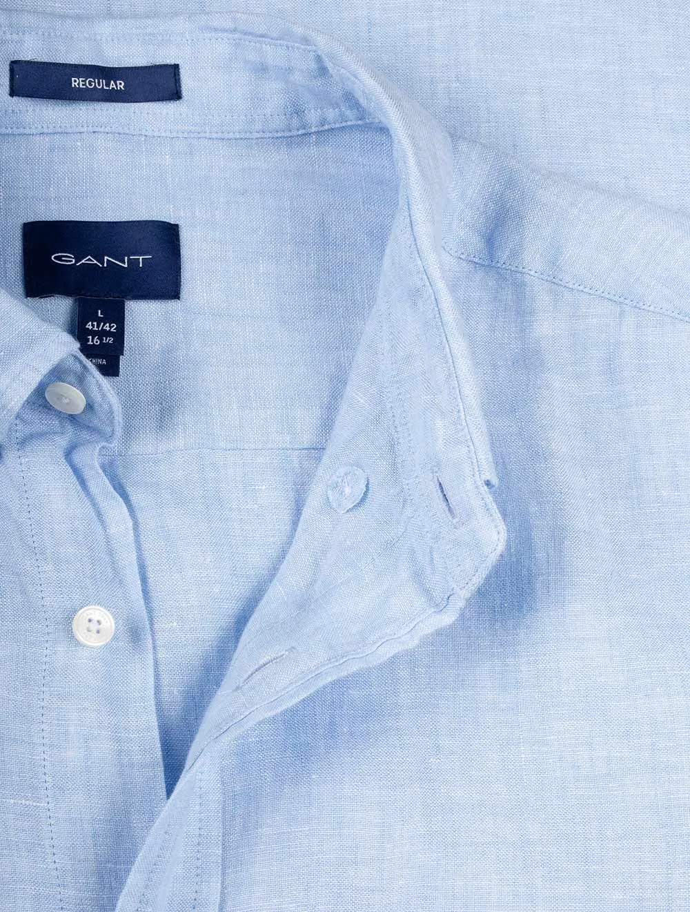 Reguläres Leinenhemd Capri Blau