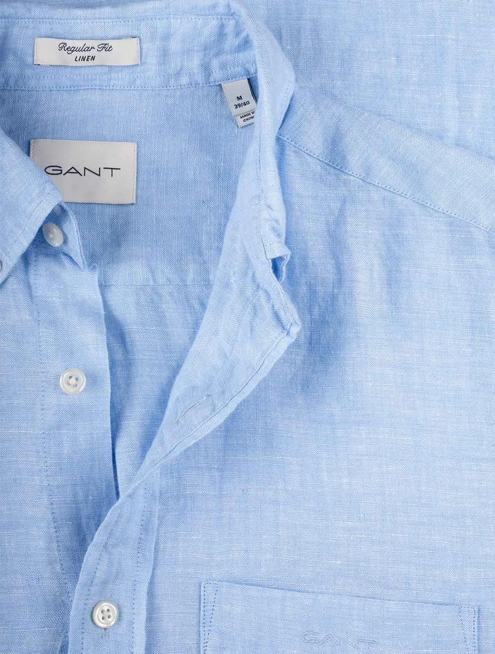 Reguläres Leinenhemd Capri Blau