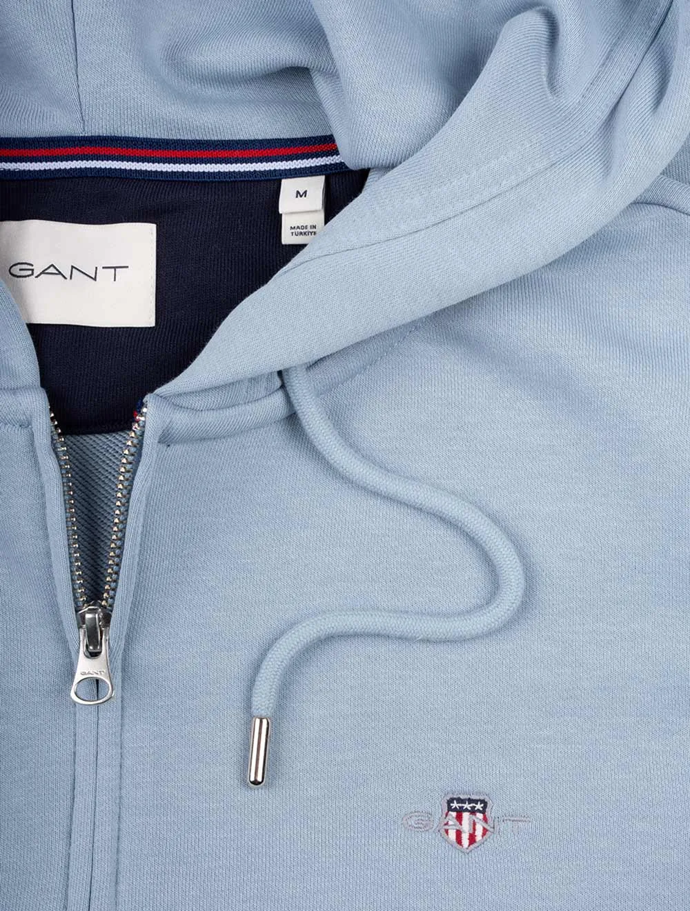 Regular Shield Full-Zip-Hoodie Taubenblau