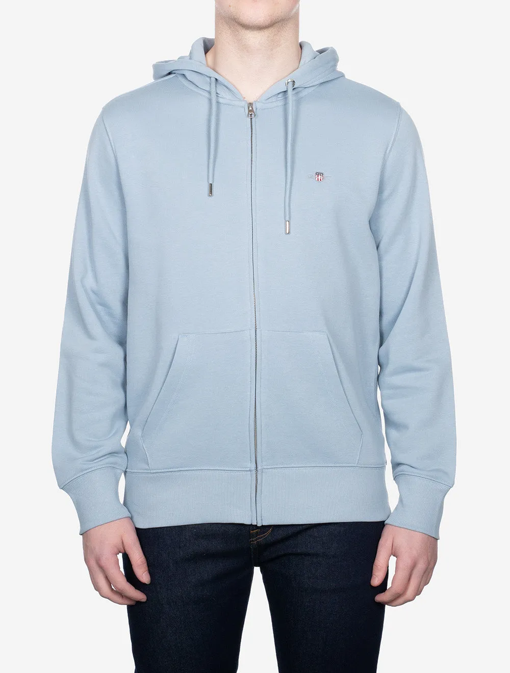 Regular Shield Full-Zip-Hoodie Frisches Blau