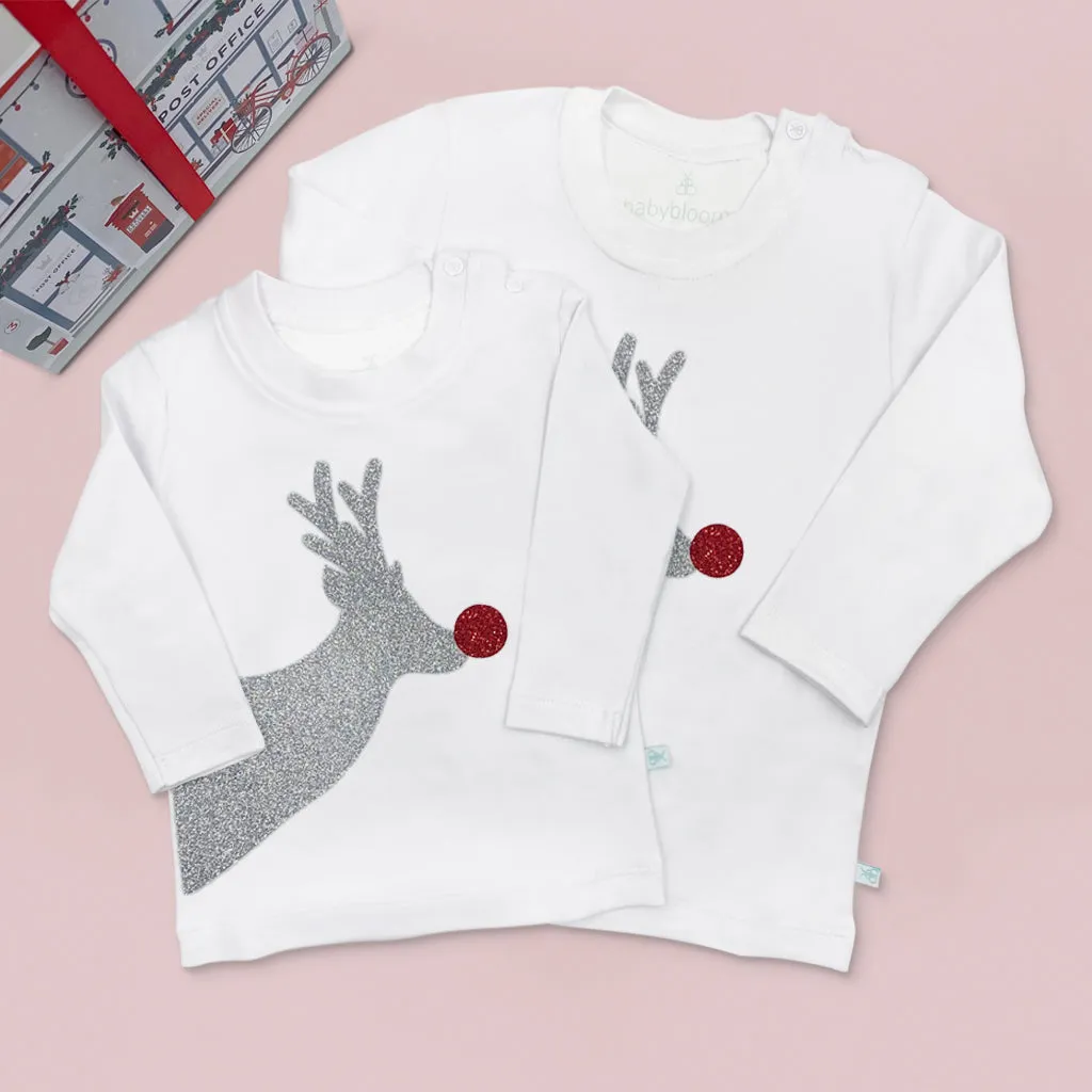 Rentier Glitzer Weihnachts T-Shirt