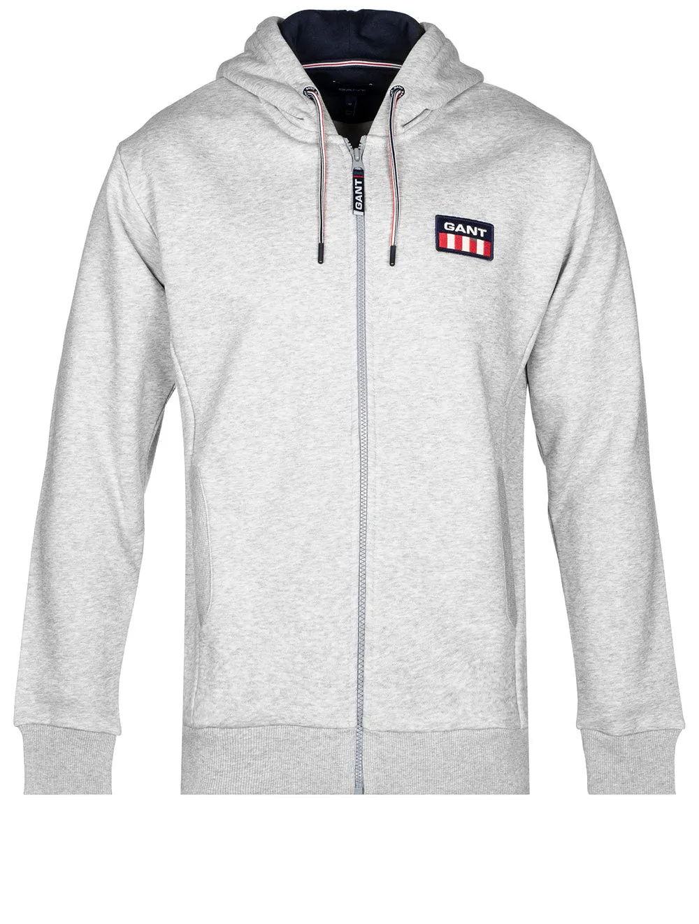 Retro Logo Full-Zip Hoodie Hellgrau Melange