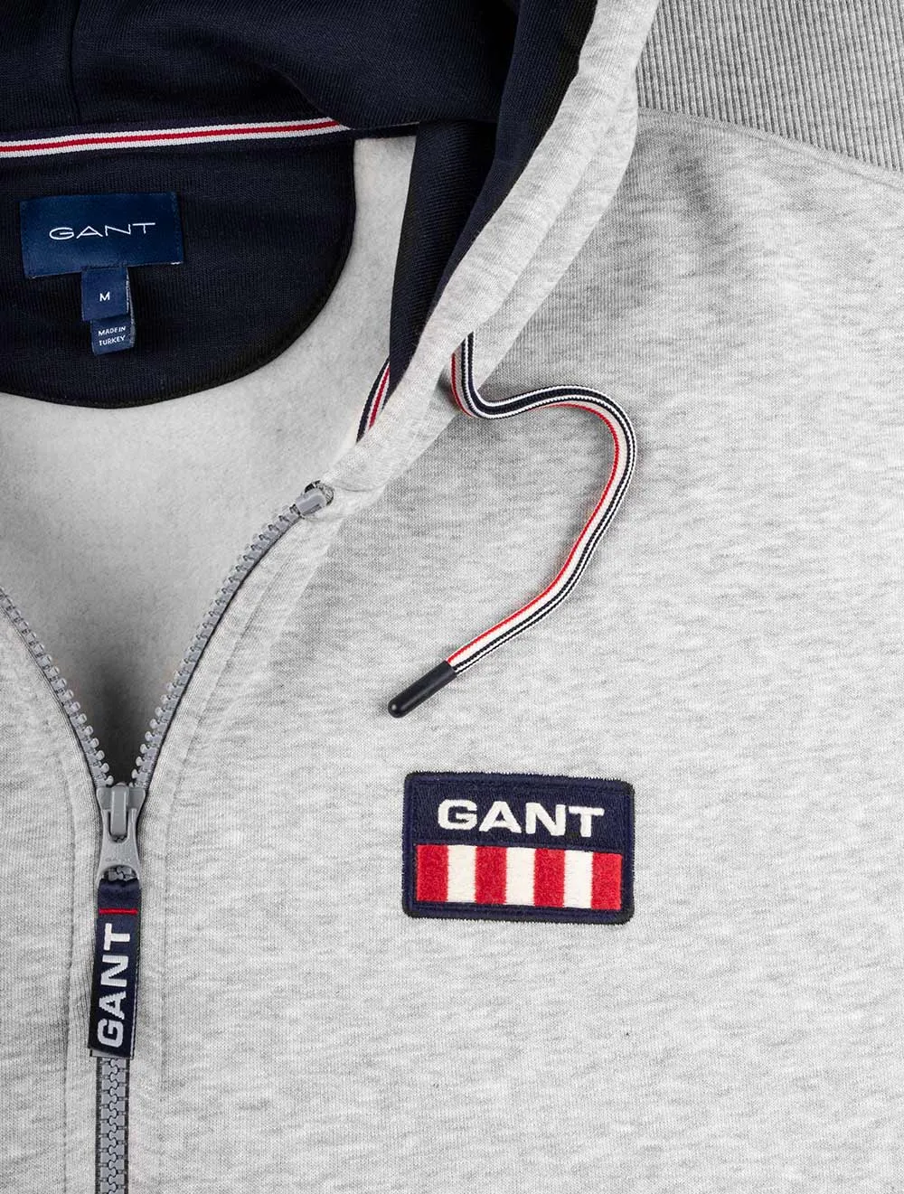 Retro Logo Full-Zip Hoodie Hellgrau Melange