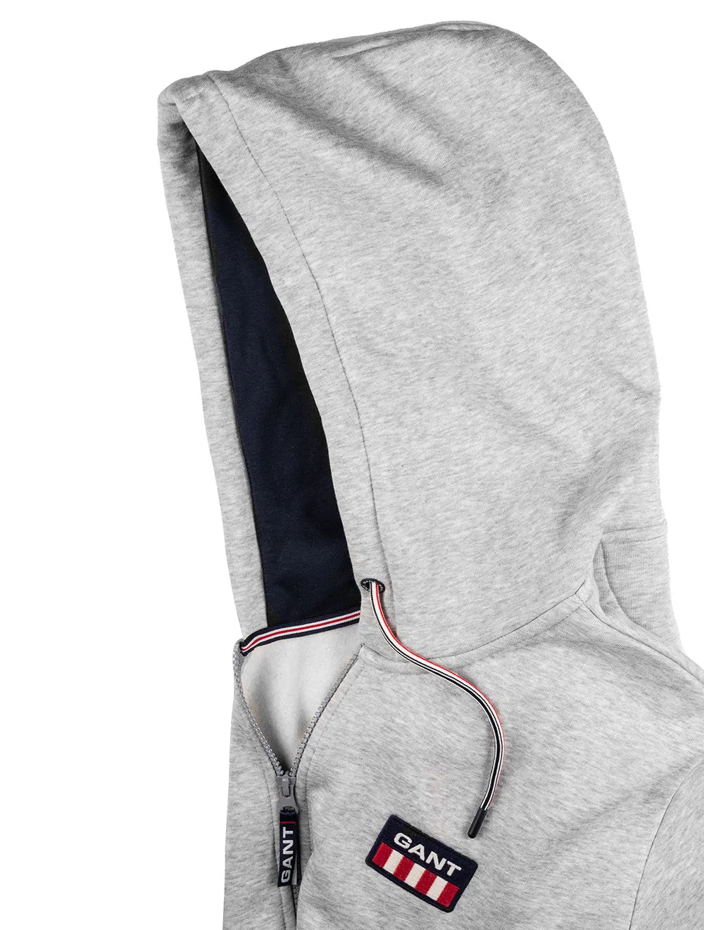Retro Logo Full-Zip Hoodie Hellgrau Melange