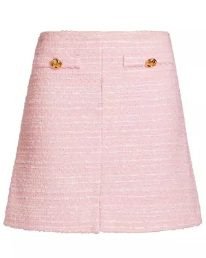 Rose Quartz Boucle Tweed Mini Skirt