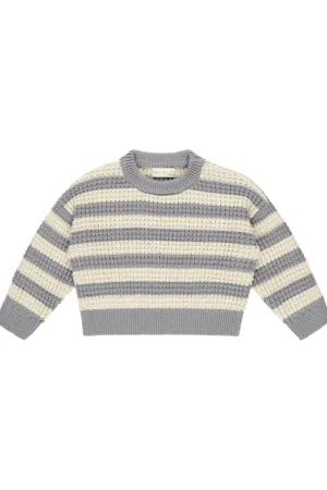 Rylee   Cru Babykids Aspen Sweater | Dusty Blue Stripe