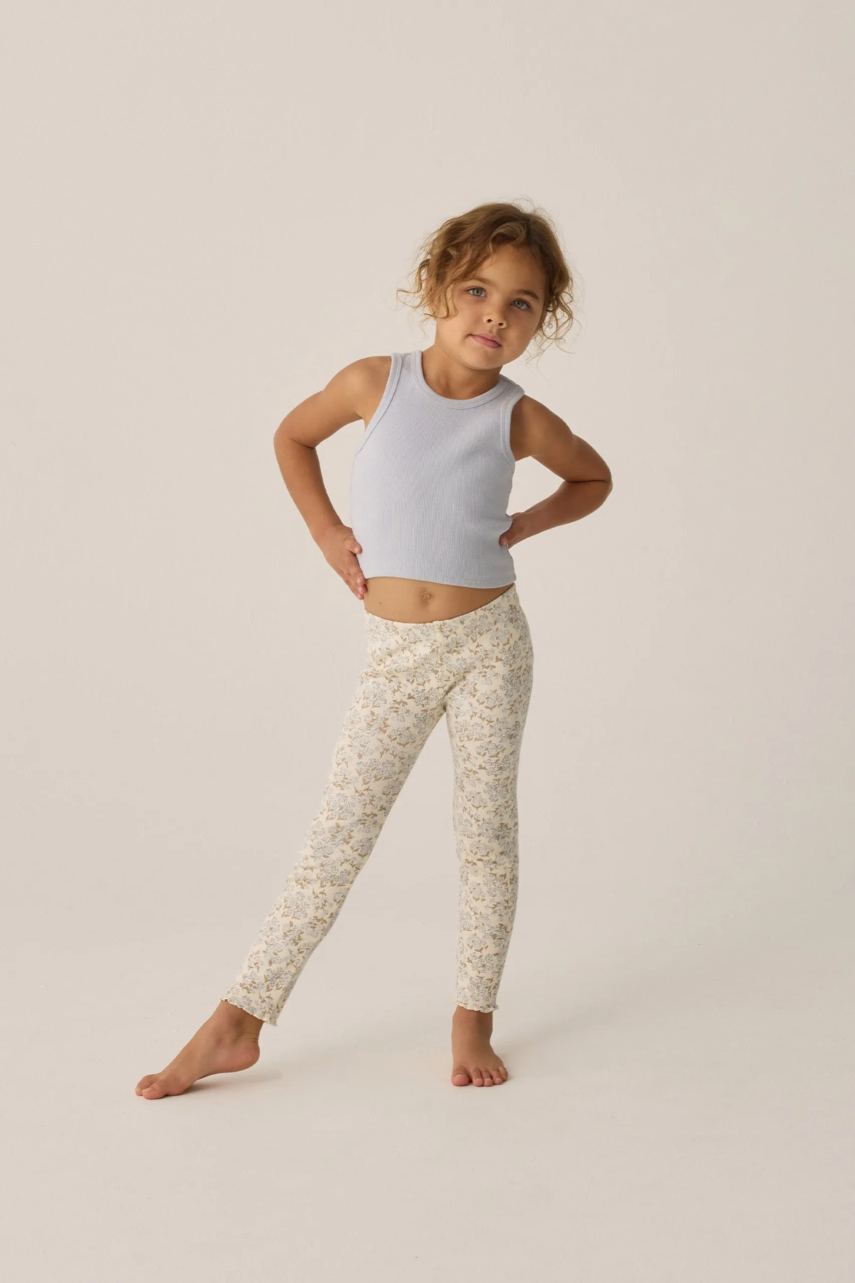 Rylee   Cru Babykids Rippen-Leggings-Set |Blau Ditsy