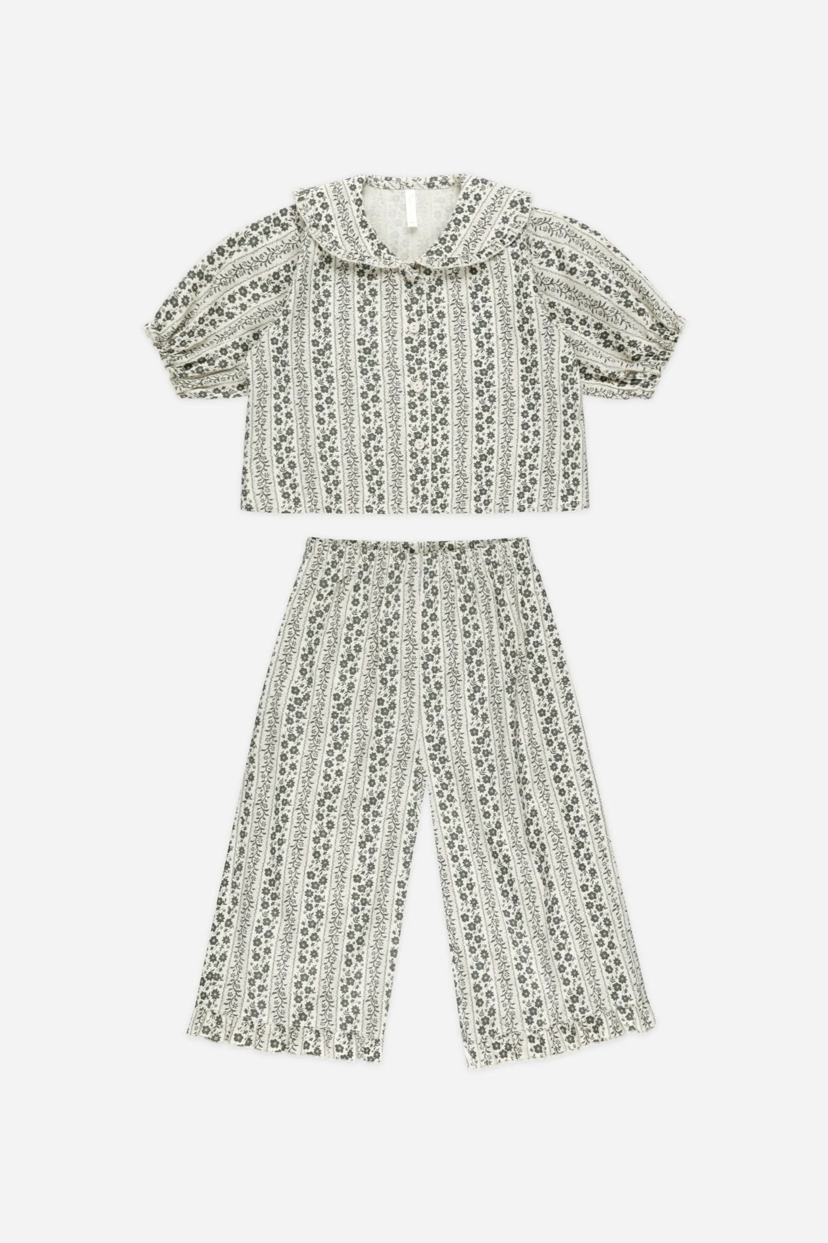 Rylee   Cru Babykids Rüschen-Pyjamas | Rankenmuster