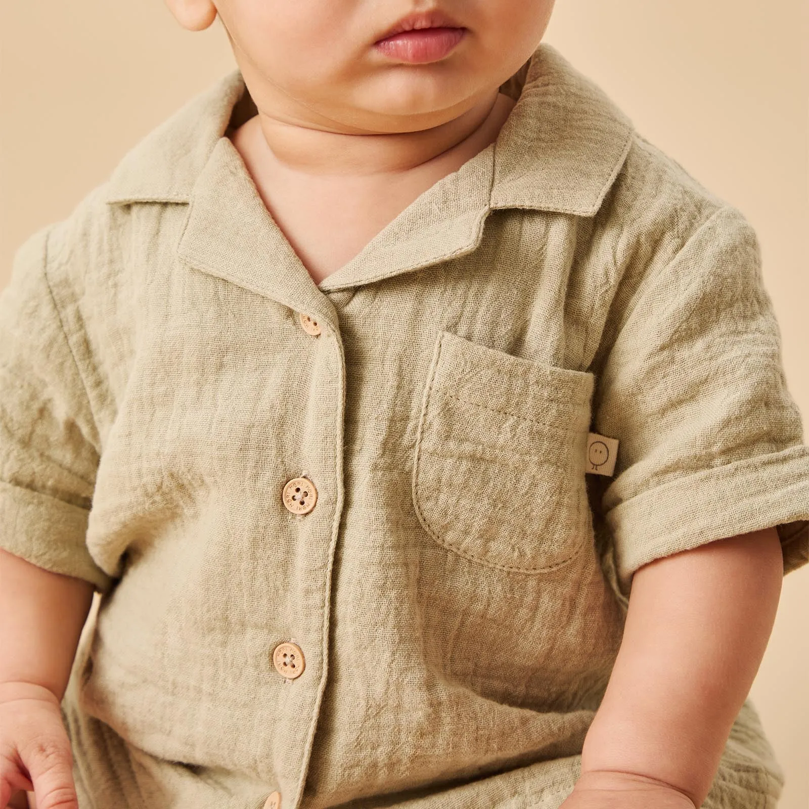 Sage Muslin Kurzarmhemd