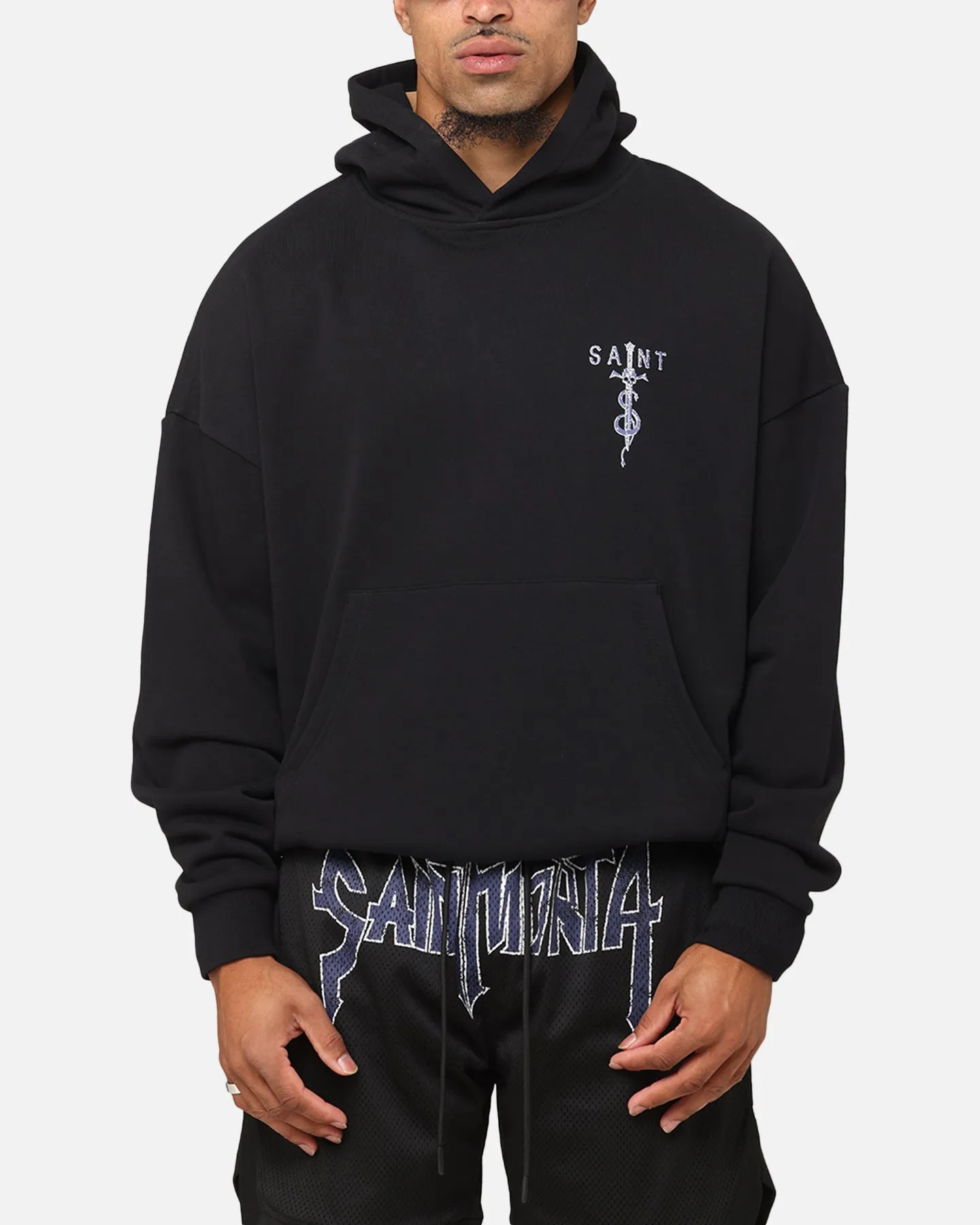 Saint Morta Dolche Boxy Hoodie Schwarz/Lila