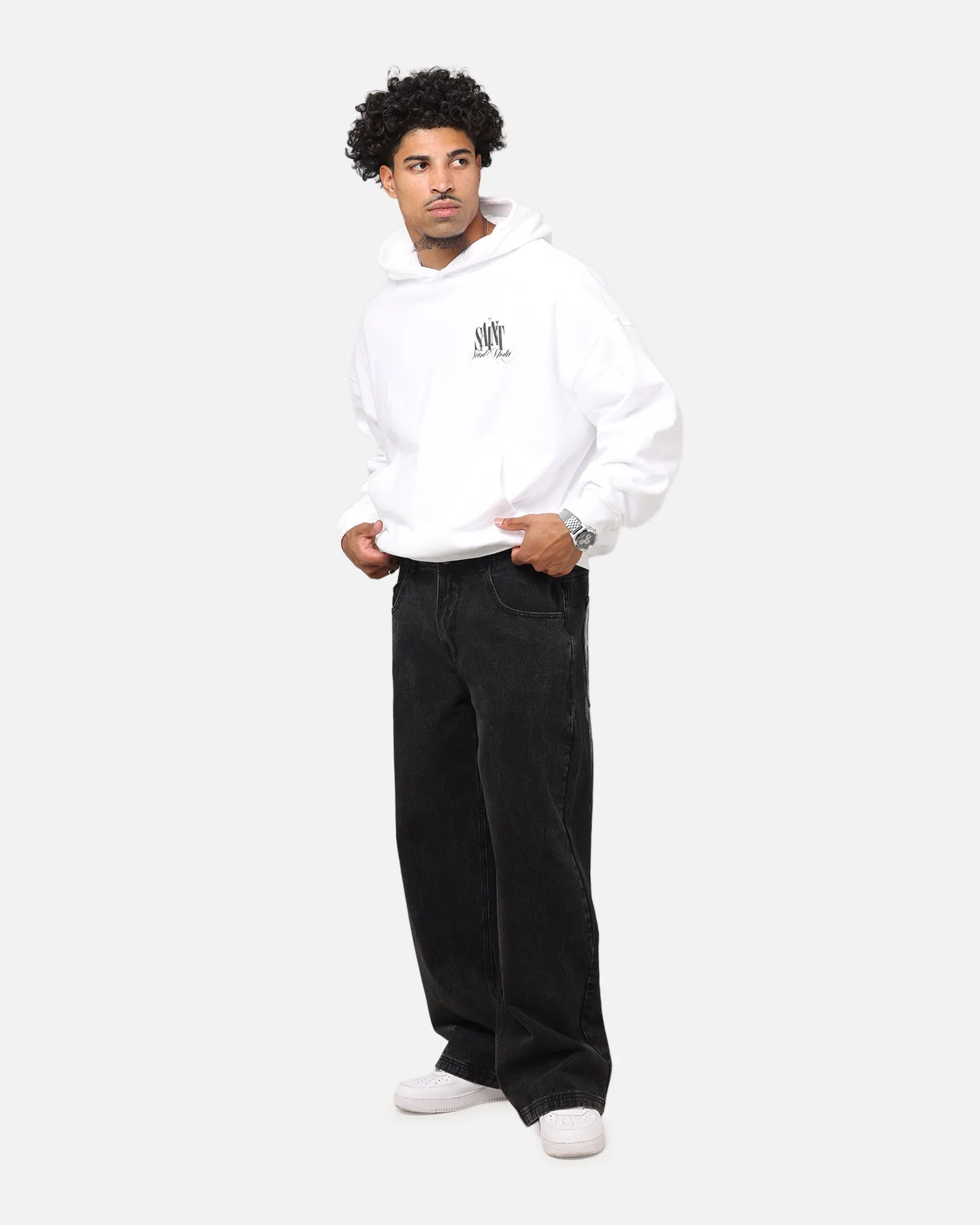 Saint Morta Tauben Boxy Hoodie Weiß
