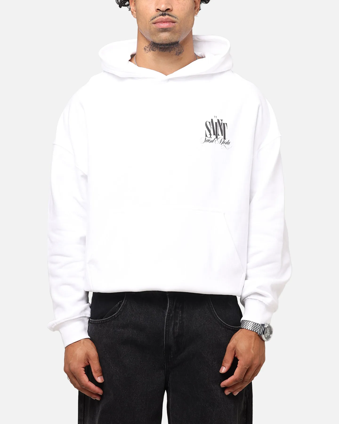 Saint Morta Tauben Boxy Hoodie Weiß