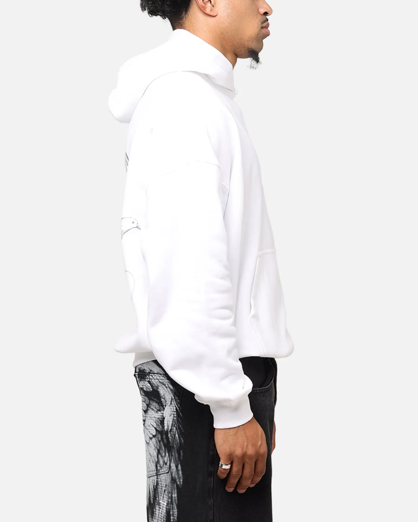 Saint Morta Tauben Boxy Hoodie Weiß