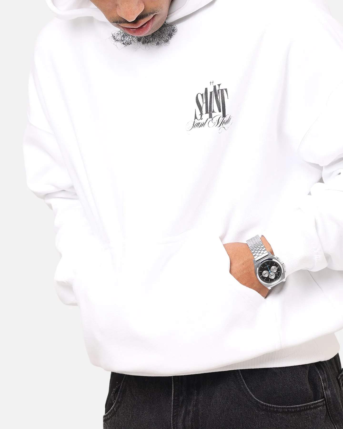 Saint Morta Tauben Boxy Hoodie Weiß