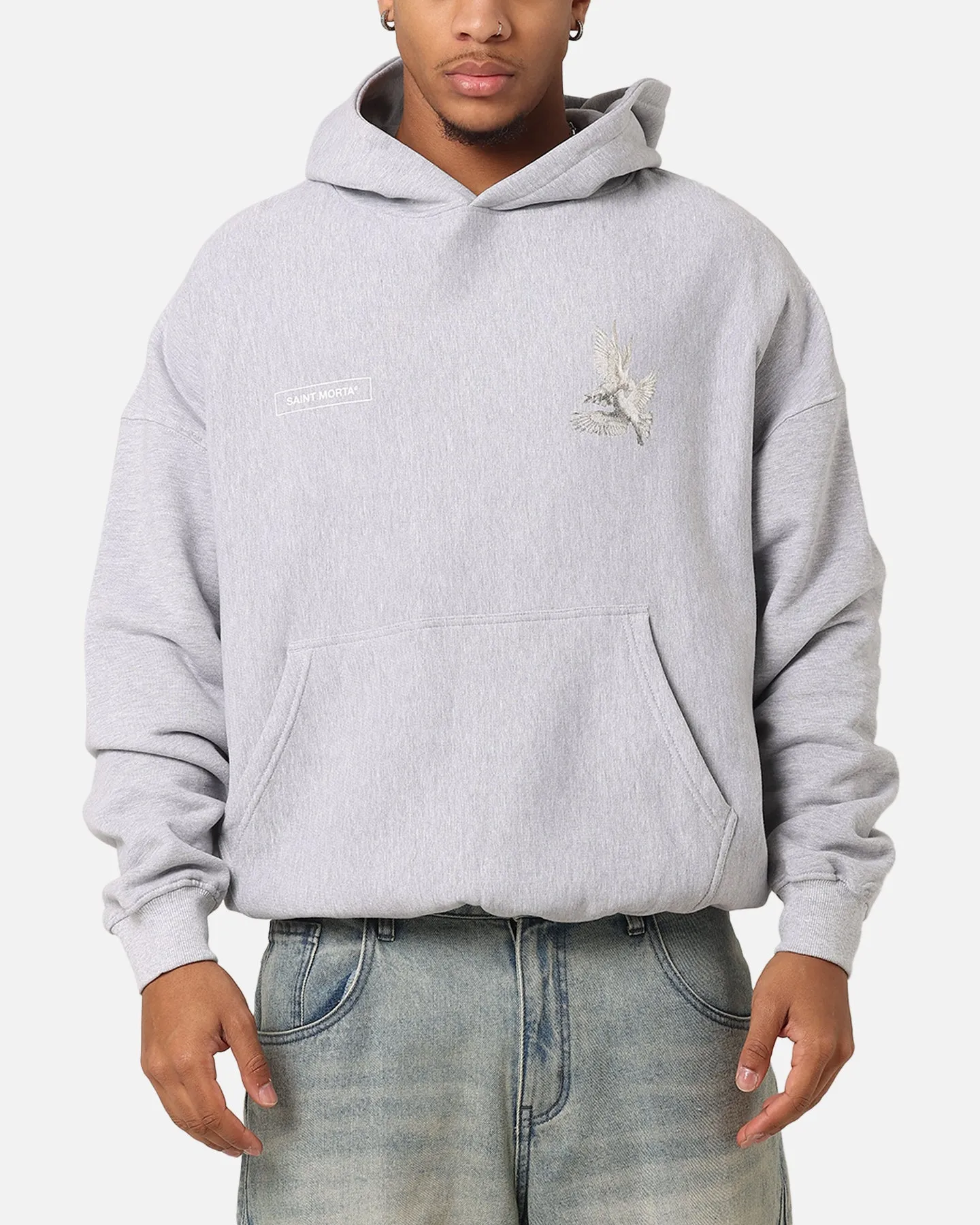 Saint Morta Tauben Vintage Hoodie Hell Meliert
