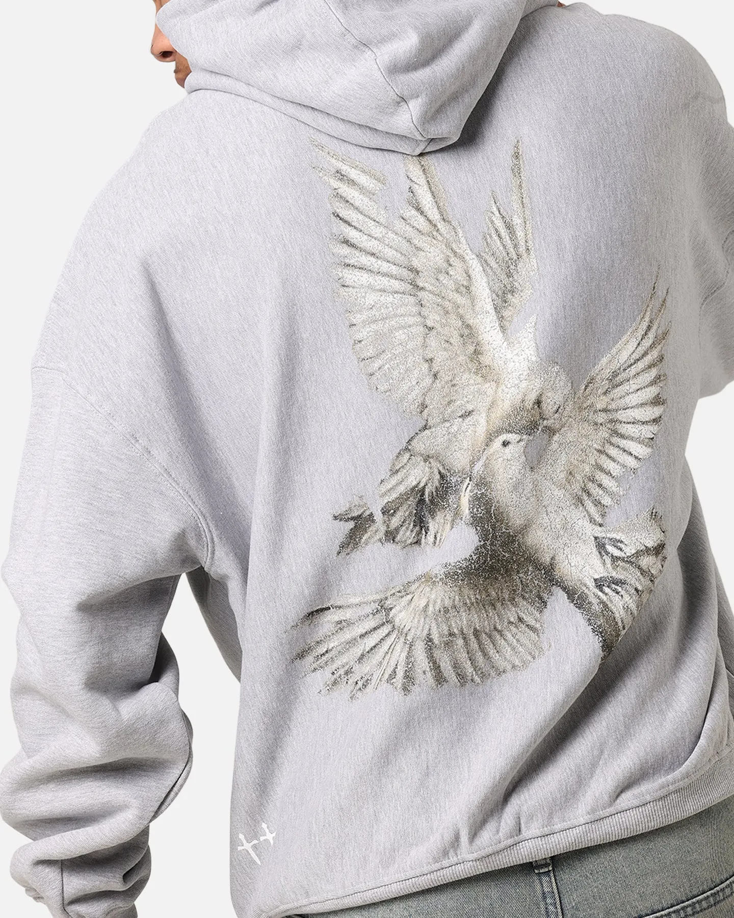 Saint Morta Tauben Vintage Hoodie Hell Meliert
