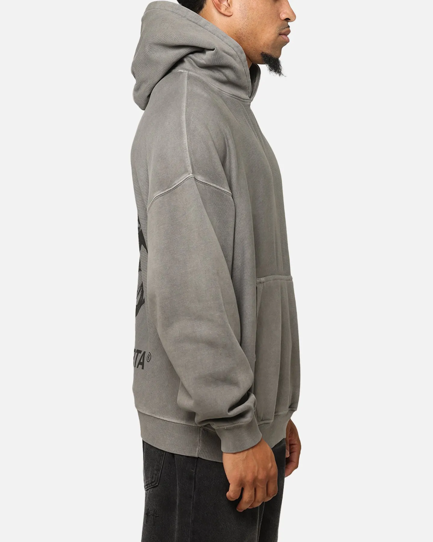 Saint Morta Nichts Ist Für Immer Boxy Hoodie Gewaschener Kohlenton
