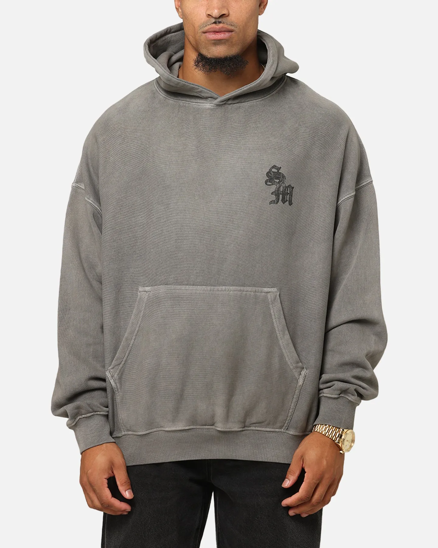 Saint Morta Nichts Ist Für Immer Boxy Hoodie Gewaschener Kohlenton