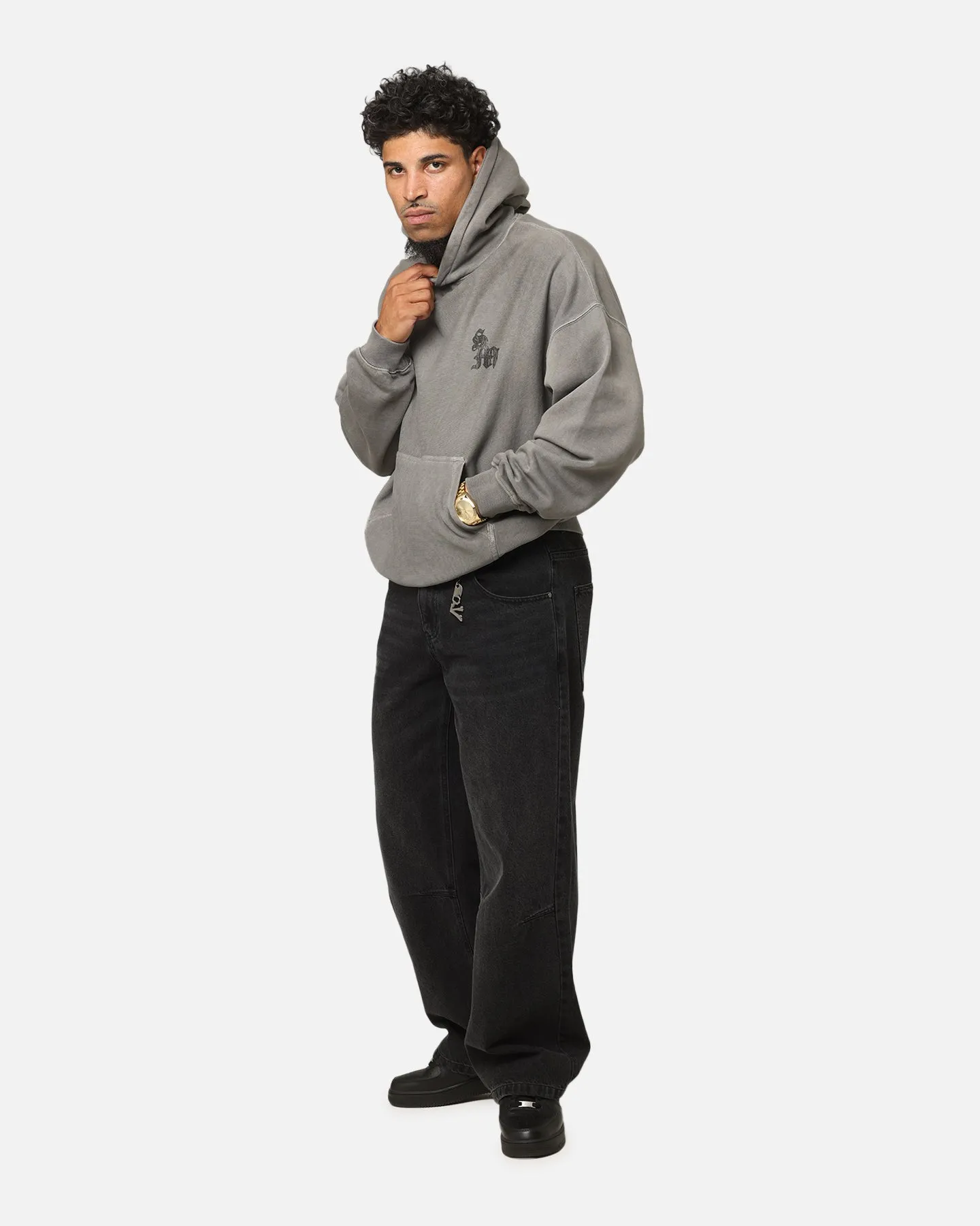 Saint Morta Nichts Ist Für Immer Boxy Hoodie Gewaschener Kohlenton