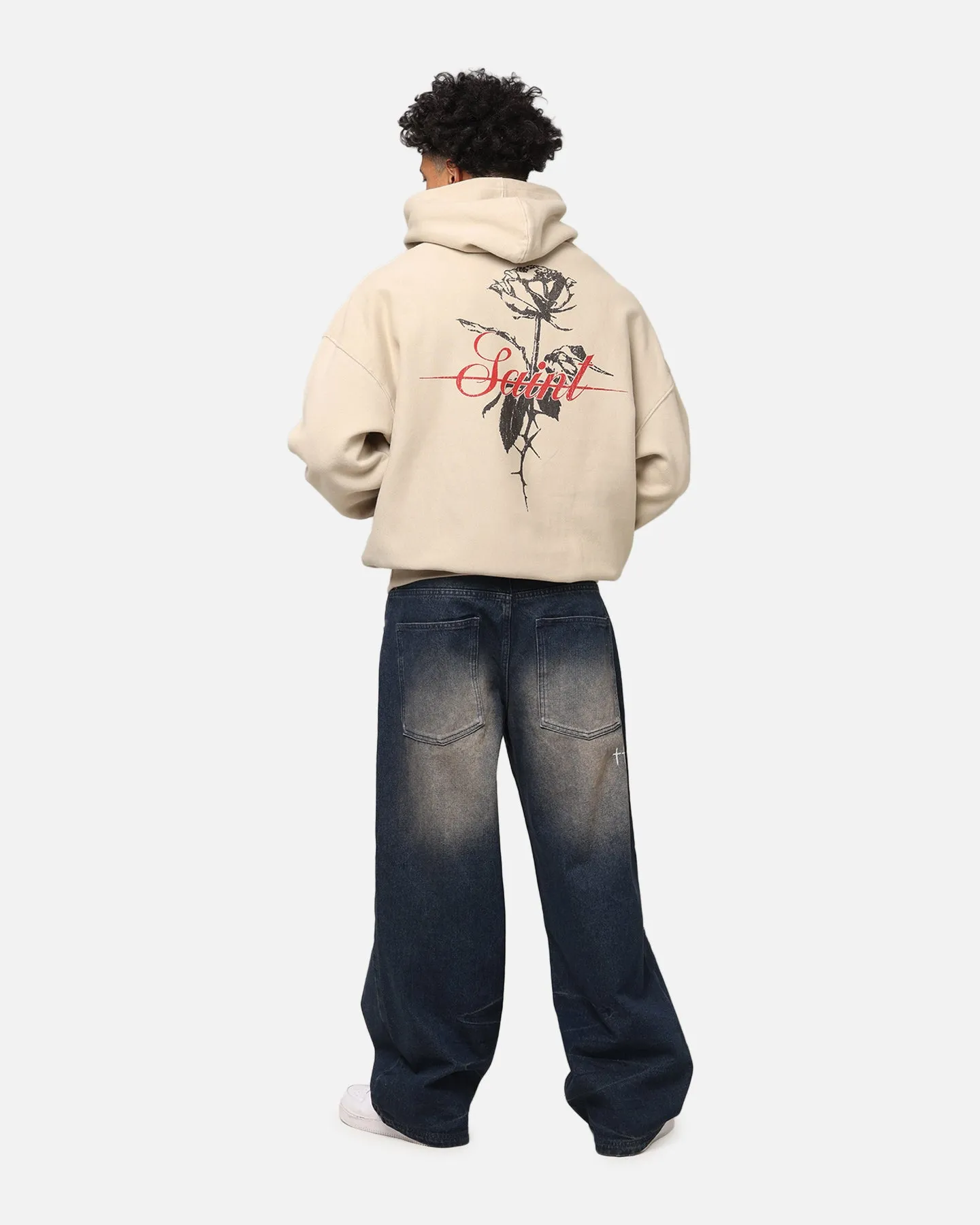 Saint Morta St Valentines Boxy Hoodie Stone