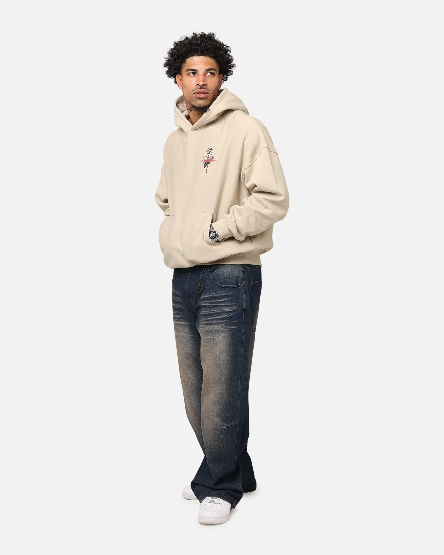 Saint Morta St Valentines Boxy Hoodie Stone