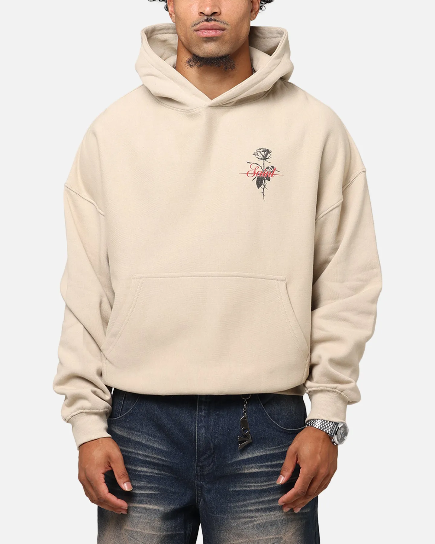 Saint Morta St Valentines Boxy Hoodie Stone