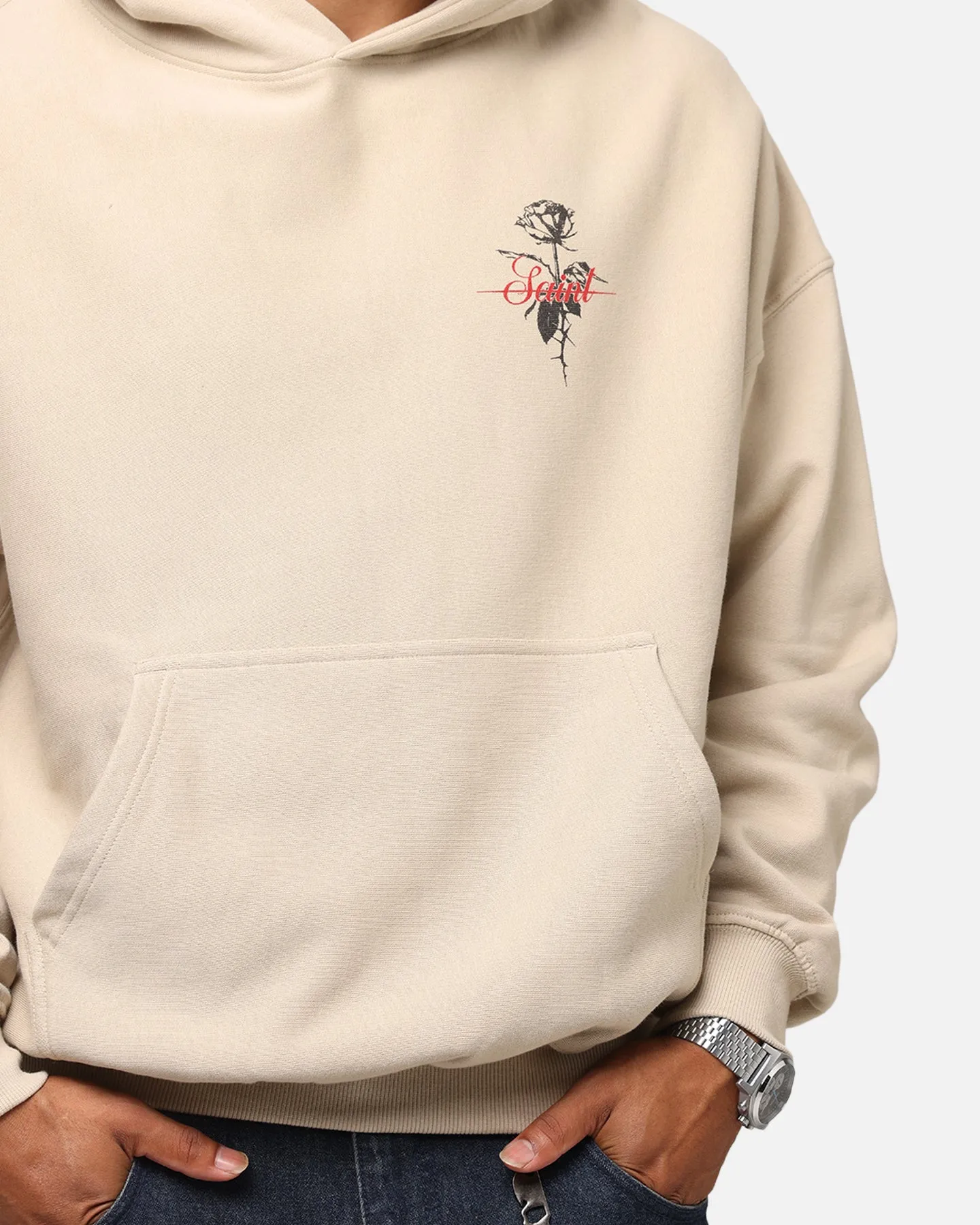 Saint Morta St Valentines Boxy Hoodie Stone