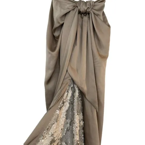 Satin-Überwurfrock mit matten Pailletten-Details
