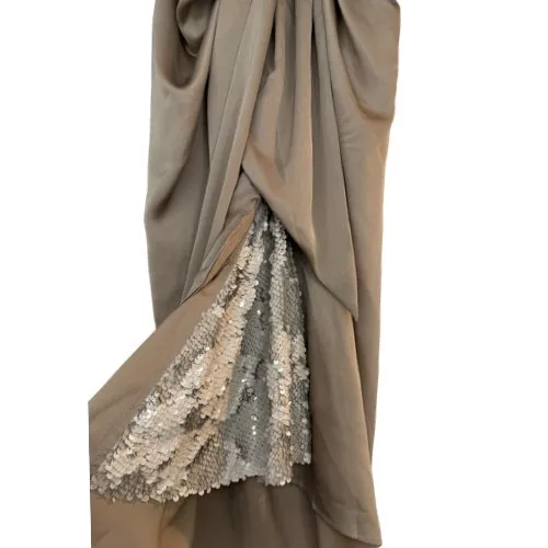 Satin-Überwurfrock mit matten Pailletten-Details