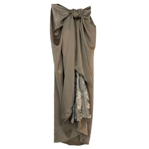 Satin-Überwurfrock mit matten Pailletten-Details