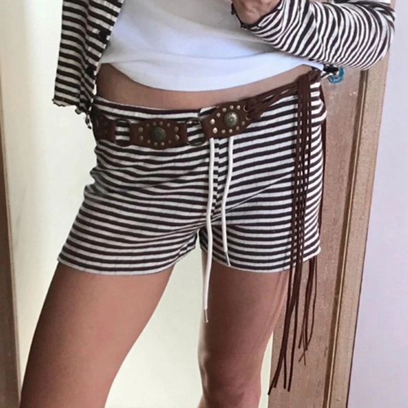 September Striped Cardigan Shorts Set