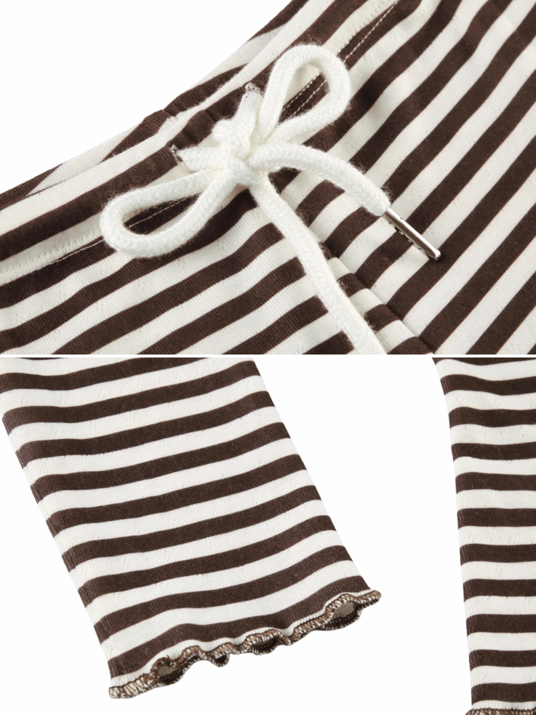 September Striped Cardigan Shorts Set