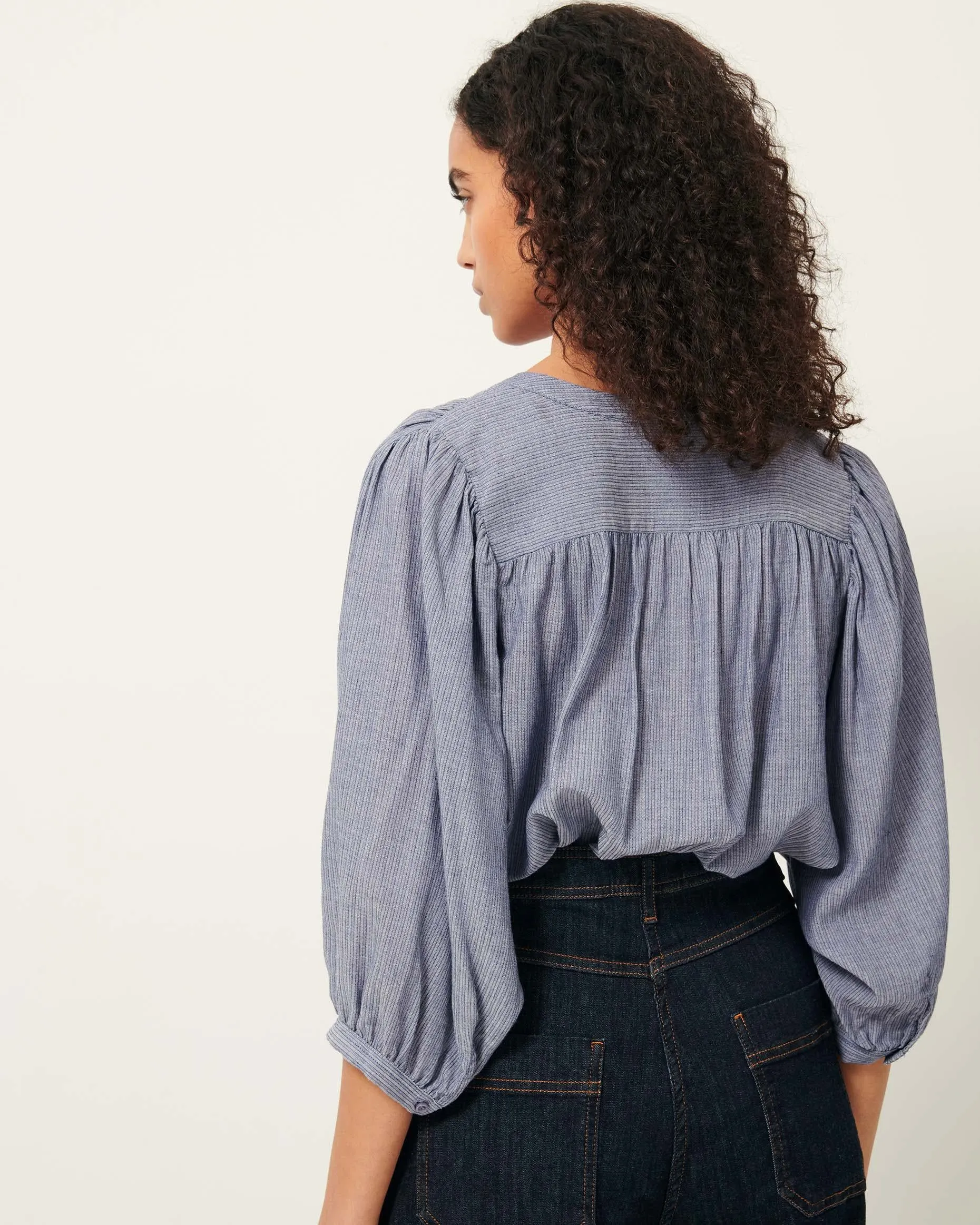 Sessun Damenbekleidung Bluse A View Chambray-Blau