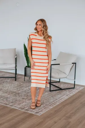 Shela Striped Dress - Ecru