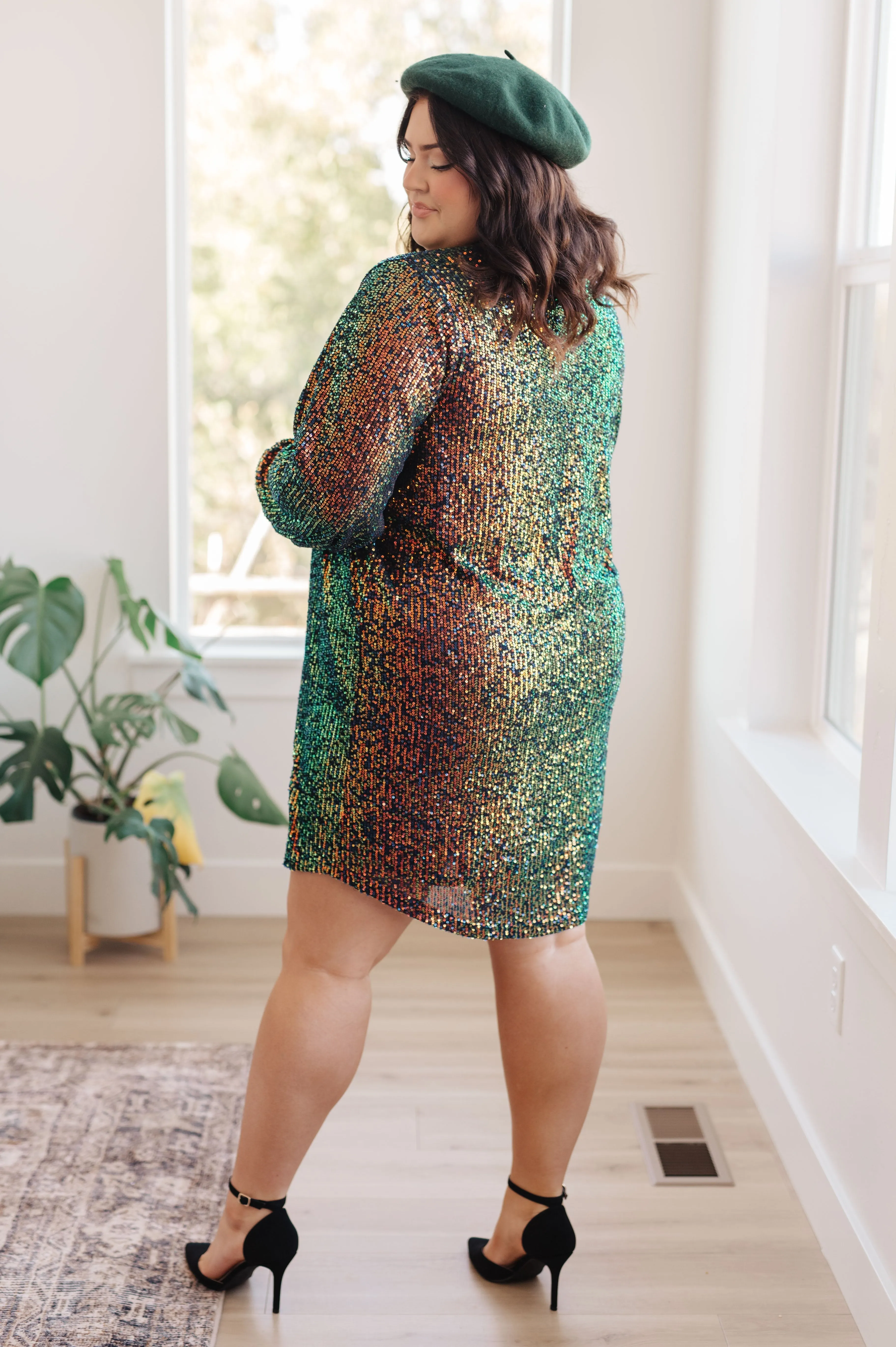 Glitzernde Pracht Pailletten Shirtkleid