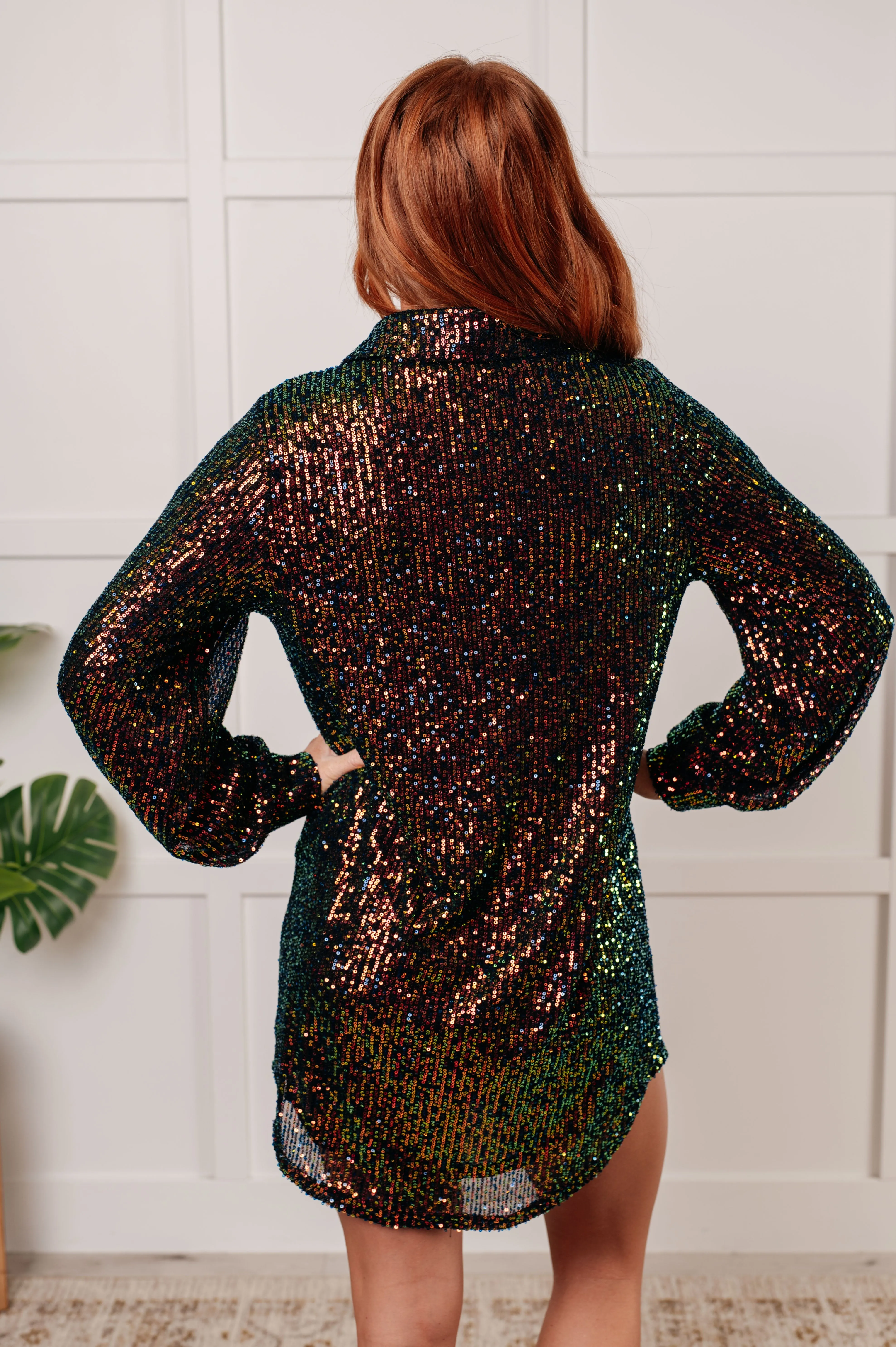 Glitzernde Pracht Pailletten Shirtkleid