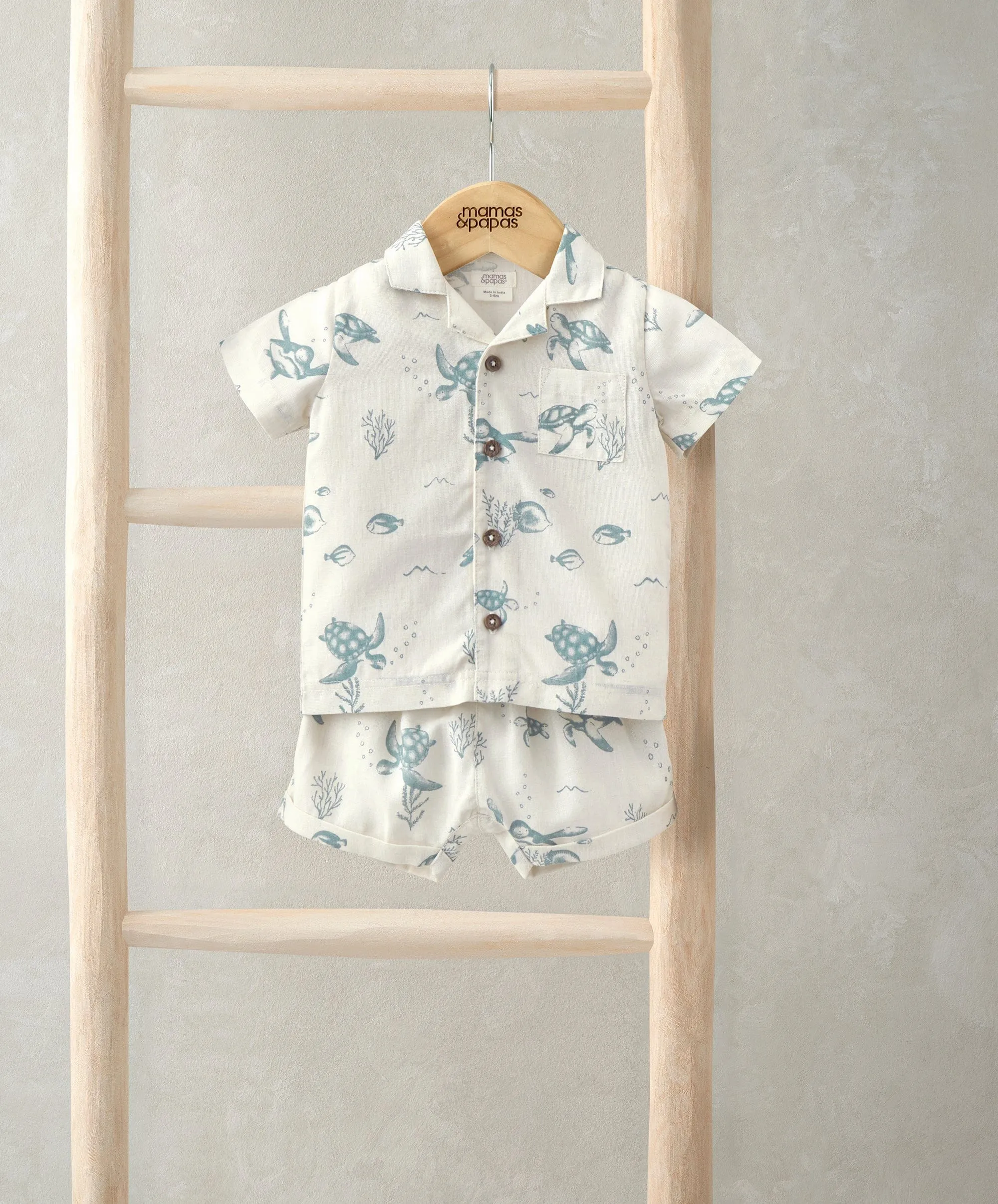 Shirt & Shorts Set (2-teilig) - Schildkröten-Print Babykids Mamas & Papas