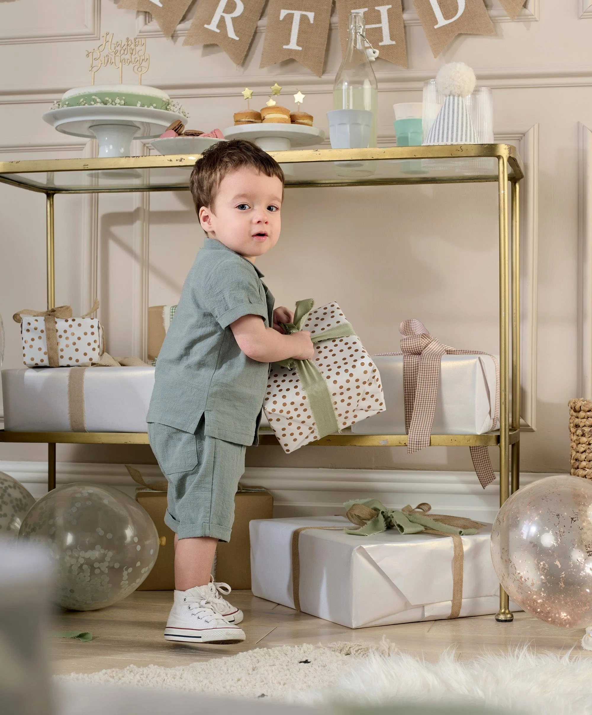 Shirt und Shorts Outfit-Set - Grün Babykids Mamas & Papas