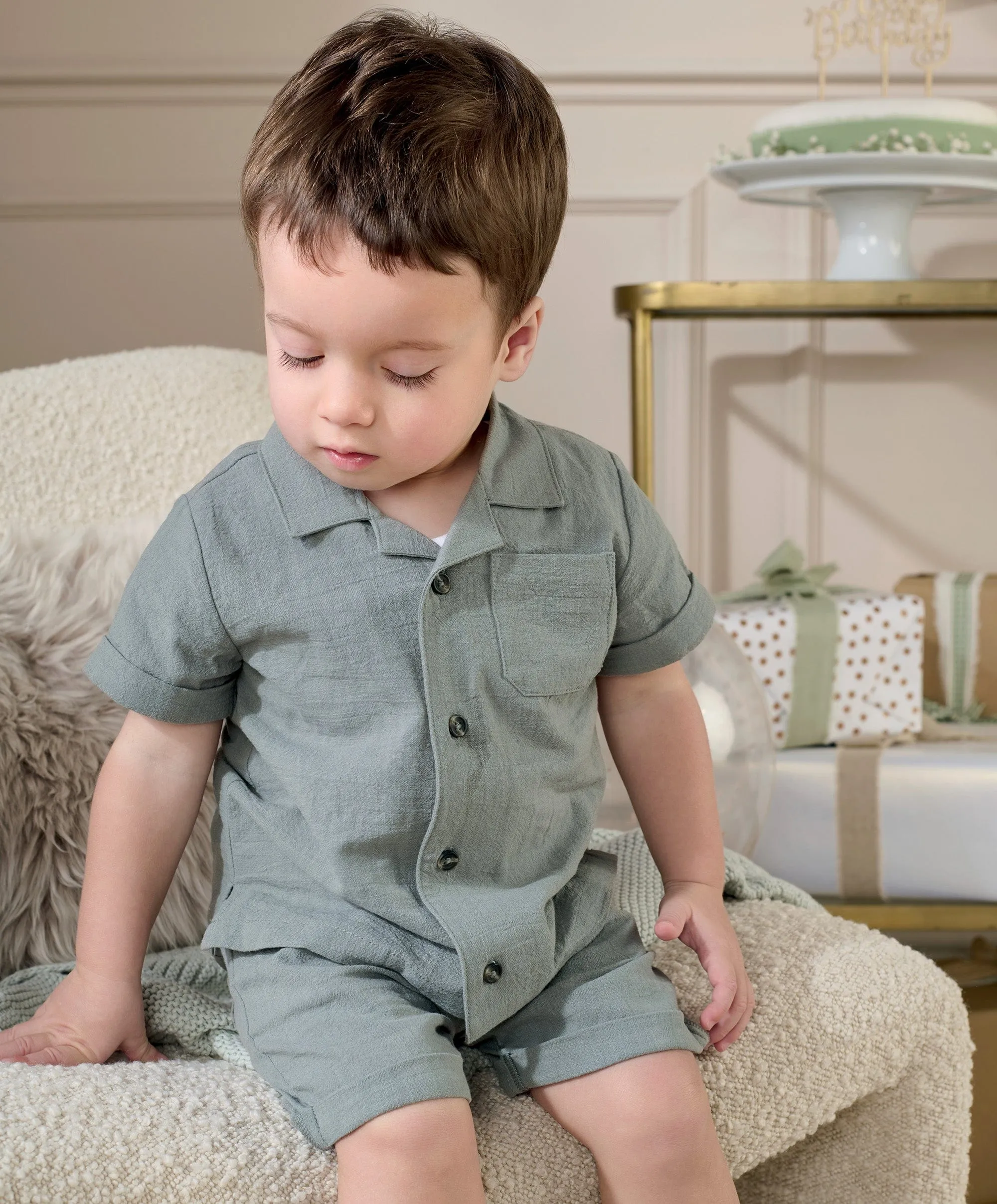 Shirt und Shorts Outfit-Set - Grün