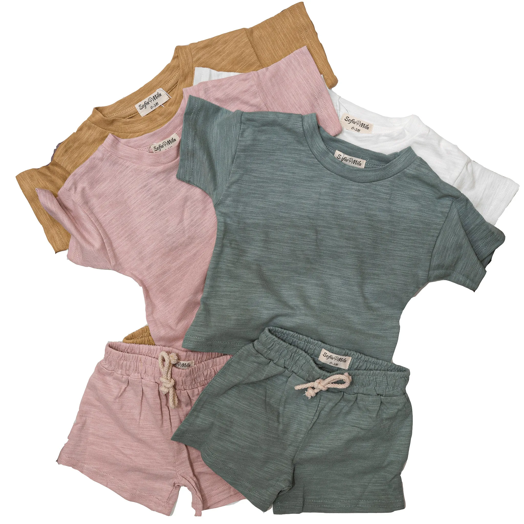 Gestreiftes Shirt & Shorts-Set für Kinder