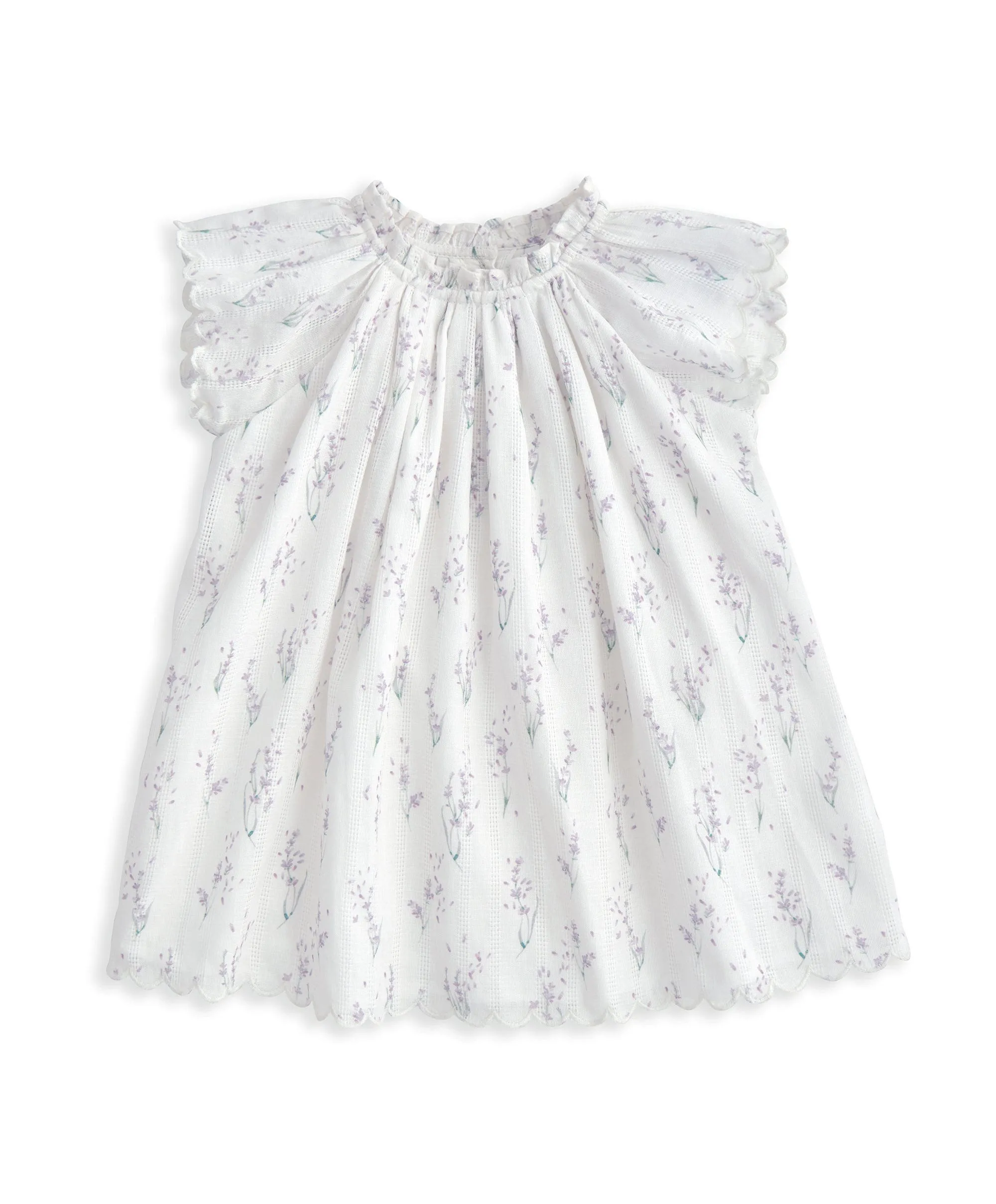 Kurzärmeliges Kleid - Lavendeldruck