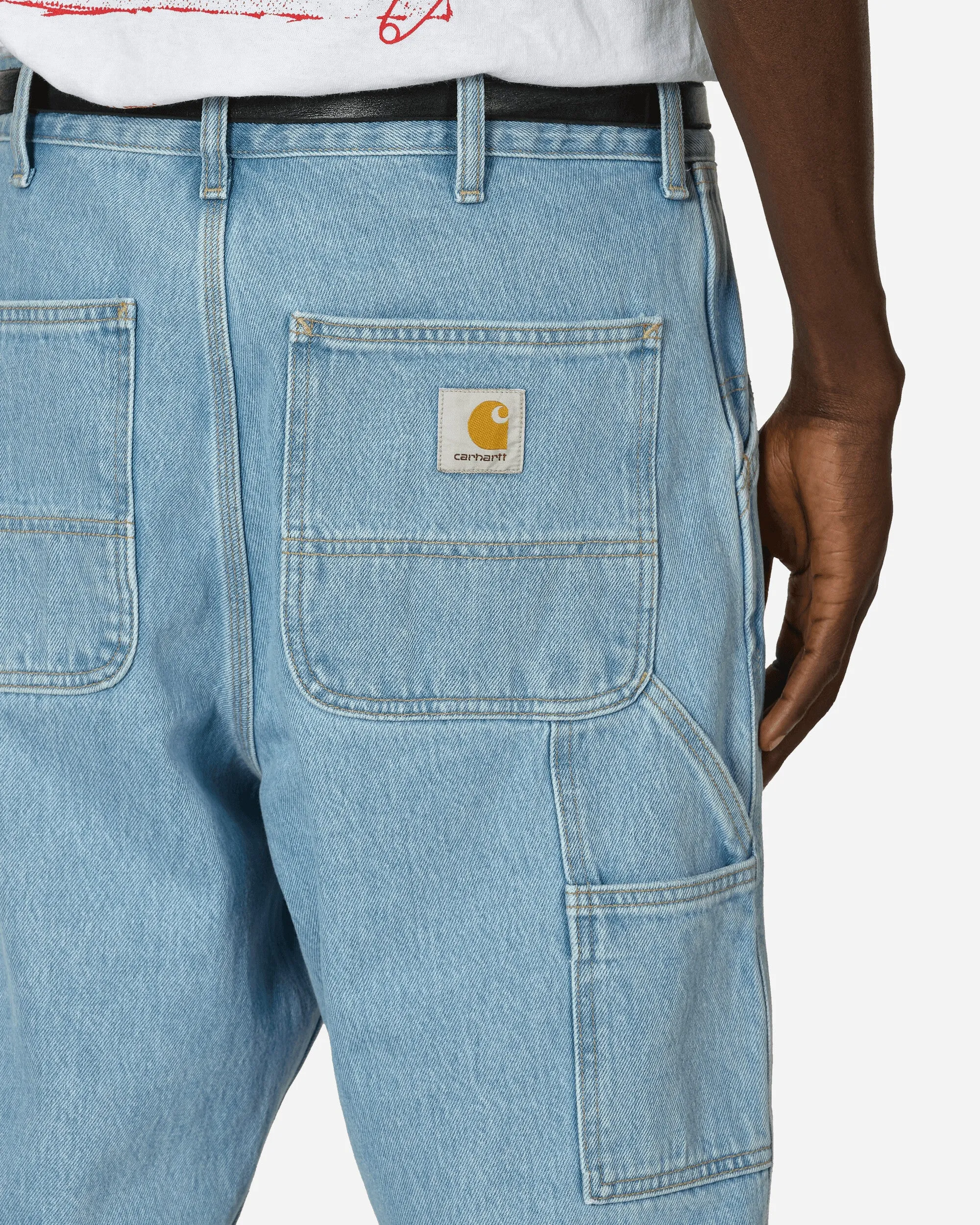 Single-Knie-Hose Blau (Heavy Stone Gebleicht)